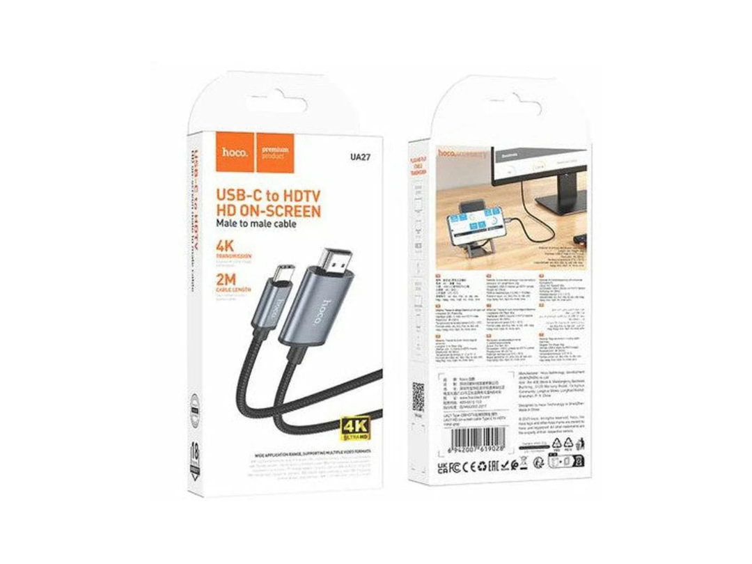 Hoco UA27 HD On-Screen Cable Type-C To HDTV (HDMI) Hoco UA27 HD On-Screen Cable Type-C To HDTV (HDMI)